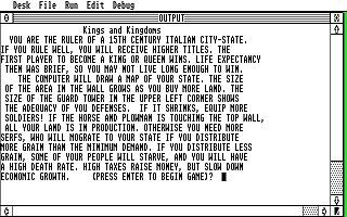Kings and Kingdoms atari screenshot